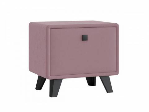 Тумба Николь 1 ящик микровелюр розовый