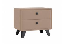 Тумба Николь широкая 2 ящика микровелюр бежевый