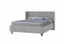 Кровать Виола с ПМ 1200х2000 мм микровелюр светло-серый