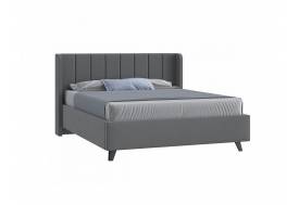 Кровать Виола с ПМ 1600х2000 мм микровелюр серый