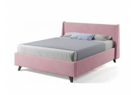 Кровать Лорен с ПМ 1600х2000 мм микровелюр розовый