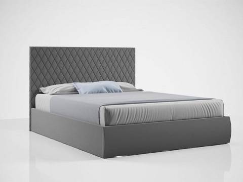 Кровать Стелла с ПМ 1200х2000 мм микровелюр серый
