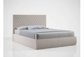 Кровать Стелла с ПМ 1400х2000 мм микровелюр бежевый