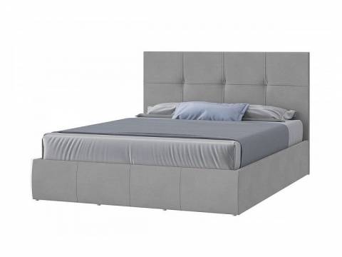 Кровать Твист с ПМ 1600х2000 мм микровелюр светло-серый
