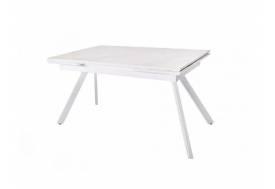 Стол раздвижной Атлант 1800 мрамор белый/белый муар
