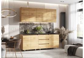 Кухня Челси 2000 мм Компановка №2 Дуб Крафт (Кастилло)