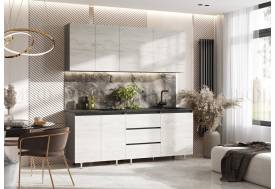 Кухня Челси 2000 мм Компановка №2 Дуб крафт Белый, Графит (Кастилло)