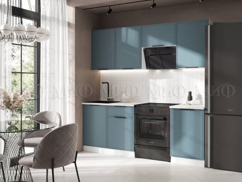 Кухня Николь 2100 мм Браш Блю