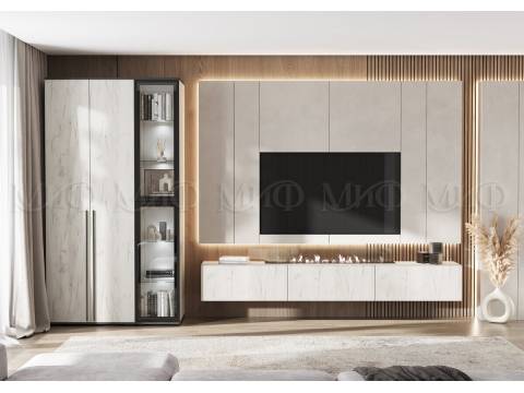 Модульная гостиная Норд Дуб Крафт Белый