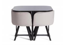 Обеденный комплект QUADRON (mod. PT14) Light-grey/черный