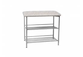 Банкетка малая (обувница) кожзам мрамор, ножки серые