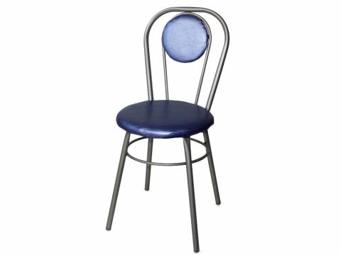 Стул №1 ДХ-7 с мягкой спинкой обивка голубой