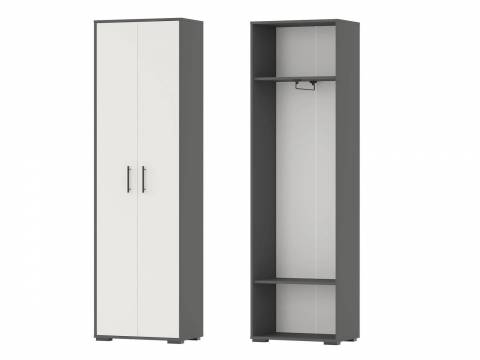 Шкаф для одежды Домино 2-3430 Графит, Белый