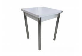 Стол Ломберный 600*600 ХРОМ ЛДСП Белый Лофт