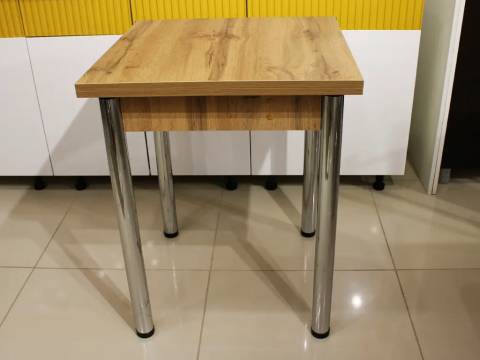 Стол Ломберный 600*600 ХРОМ ЛДСП Дуб вотан