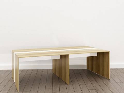 Стол для переговоров (О-4) Eclectic lite Дуб рокпайл-белый