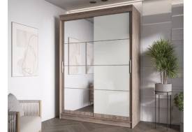 Шкаф-купе Гранд-1 1600 Дуб Горный-двери Зеркало-Лакобель белый