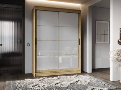 Шкаф-купе Гранд-1 1600 Дуб Вотан-двери Лакобель белый