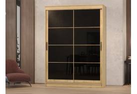 Шкаф-купе Гранд-1 1600 Дуб Вотан-двери Лакобель черный