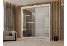 Шкаф-купе Гранд-1 2000 Белый гладкий-двери Зеркало-Лакобель белый