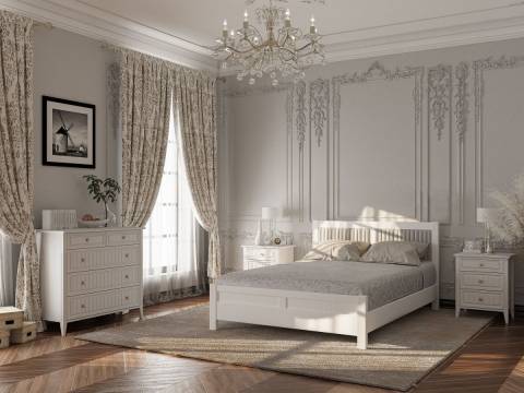 Спальня Мэгги Белый снег/Лак Белый