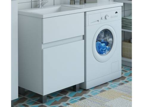 Тумба с раковиной Dallas Luxe 1150 напольная 2 ящика левая