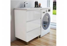 Тумба с раковиной Dallas Luxe 1200 напольная 3 ящика левая