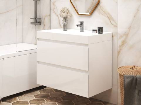 Тумба с раковиной Quadro 850 навесная 2 ящика