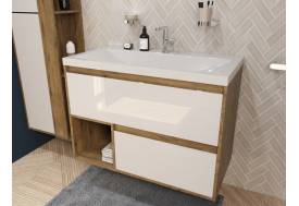 Тумба с раковиной Monaco Wood 900 2 ящика с нишей