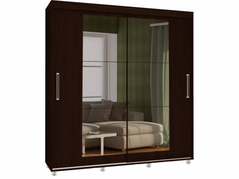 Шкаф-купе Комфорт 12 Прайм c прямоугольным зеркалом 2000