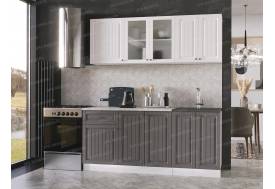 Кухня Хозяюшка 2000 МДФ Акация белая-Трюфель