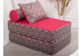 Кресло-кровать Коста красный с принтом