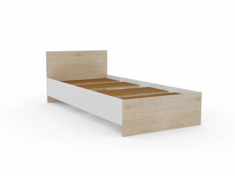 Кровать Монблан 90х200 см Белый Шагрень-Дуб сонома