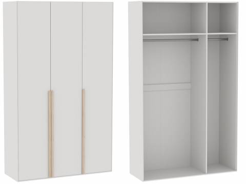 Шкаф 3-дверный с глухими дверями Аврора