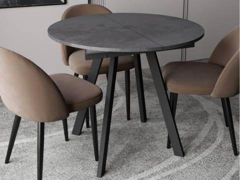 Стол обеденный Элип раздвижной ЛДСП Камень темный