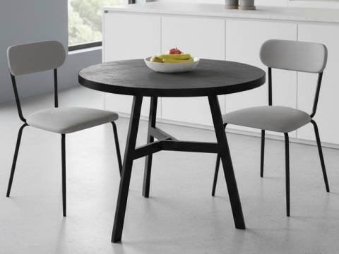 Стол Эрвин Камень темный кромка черная