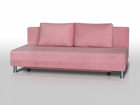 Диван Комфорт Лайт без подлокотников 2 подушки микровелюр дымчатая роза