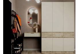 Шкаф распашной трехстворчатый Атлант Дуб крафт серый/Кашемир