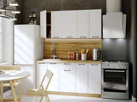 Кухонный гарнитур Валерия 1600 мм МДФ Вотан/Белый